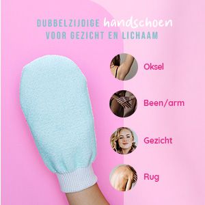 PINK Peeling handschoen - mintgroen